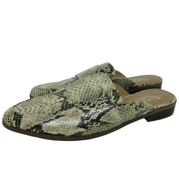 Franco Sarto 9 Malesa Faux Snakeskin Snake Python Slip On Loafer Slide Shoes NEW - Picture 1 of 6